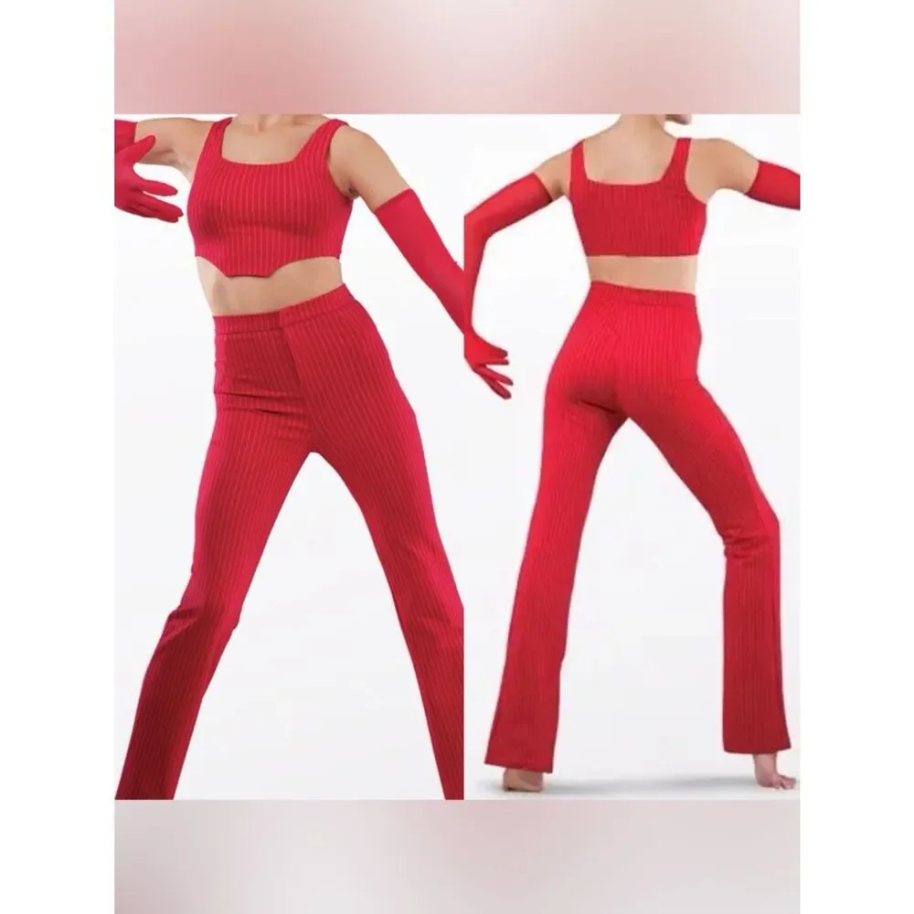 Weissman Dance Costume 2 piece red pant suit tux menswear 17532 XSA adult